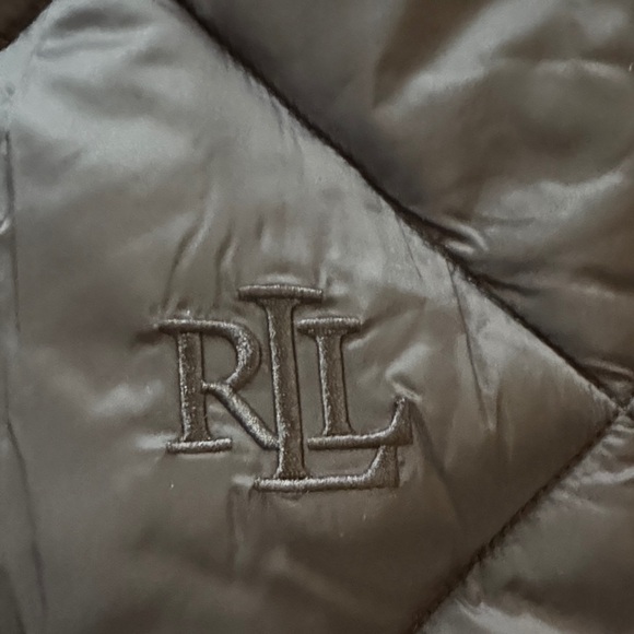 Ralph Lauren Black Puffer Jacket with Gold Zipper - Picture 3 of 6